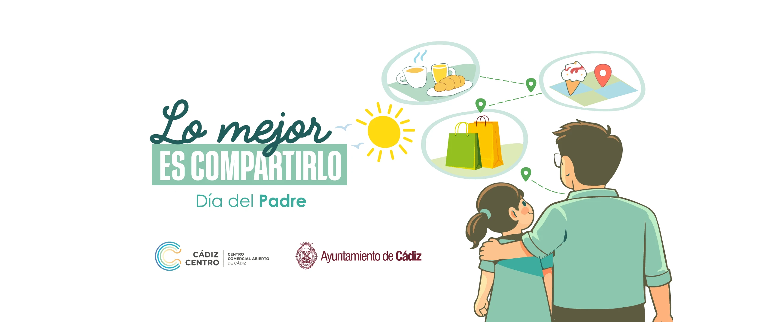 Imagen del banner de la campaña del día del padre de cádiz centro comercial abierto